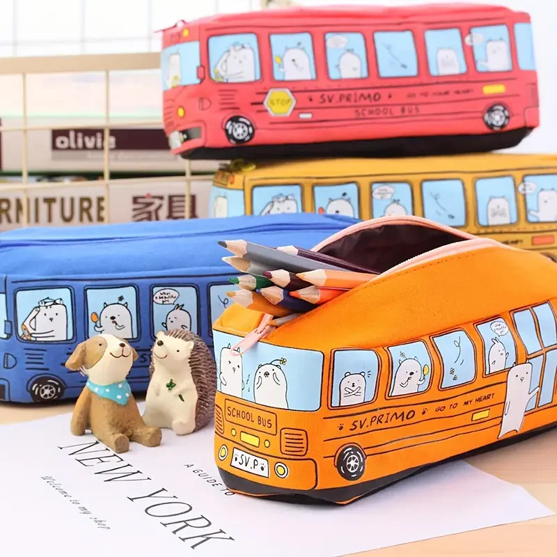 Stationery Office And School Supply Stores - Astuccio Creativo a Forma di Scuolabus