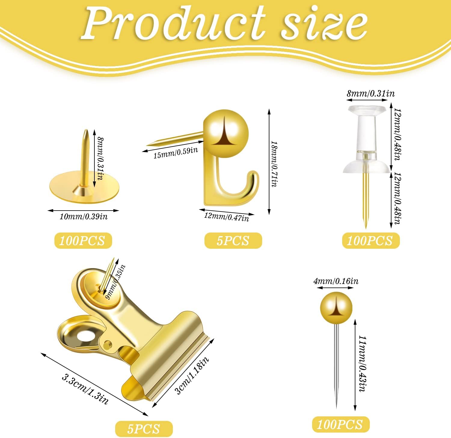 310 pz Push Pins Set raccoglit - Binder Clip Assorted recensione e prezzo